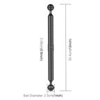 PULUZ 12 inch 30.4cm Length 20.8mm Diameter Dual Balls Carbon Fiber Floating Arm, Ball Diameter: 25mm, 12 inch Black