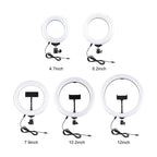 PULUZ 4.7 inch 12cm USB 3 Modes Dimmable LED Ring Selfie Beauty Vlogging Photography Video Lights with Tripod Ball Head, 4.7 inch with Ball Head