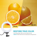 PULUZ 4.7 inch 12cm USB 3 Modes Dimmable LED Ring Selfie Beauty Vlogging Photography Video Lights with Tripod Ball Head, 4.7 inch with Ball Head