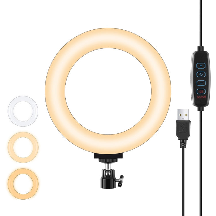 PULUZ 6.2 inch 16cm USB 3 Modes Dimmable LED Ring Vlogging Photography Video Lights with Tripod Ball Head, 6.2 inch 6.2 inch Black
