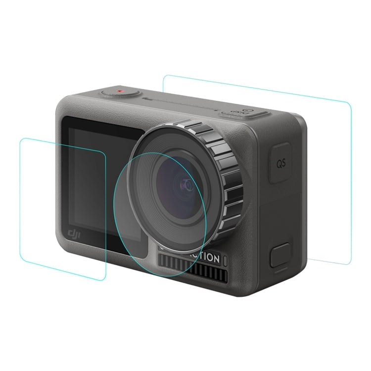 PULUZ Lens + Front and Back LCD Display 9H 2.5D Tempered Glass Film for DJI Osmo Action, For DJI Osmo Action For DJI Osmo Action