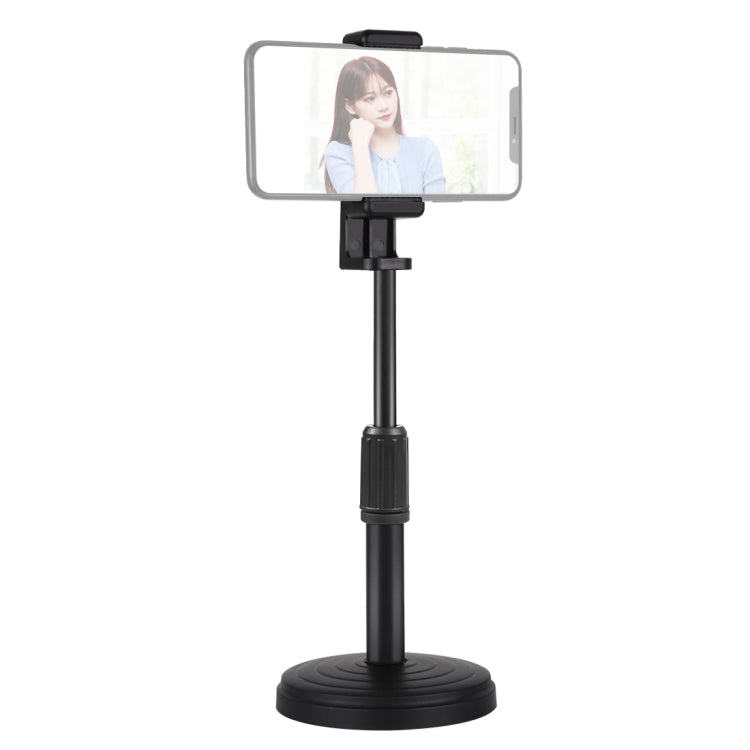 PULUZ Round Base Desktop Holder Mount with Phone Clamp, Adjustable Height: 15.5cm-25.5cm, Desktop Mount Desktop Mount