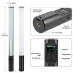 PULUZ 132 LEDs Photo Handheld Stick Light Full Color RGB Fill Light, 132 LEDs RGB Fill Light