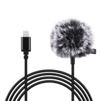 PULUZ 1.5m 8 Pin Jack Lavalier Wired Condenser Recording Microphone, 1.5m 8 Pin 1.5m 8 Pin