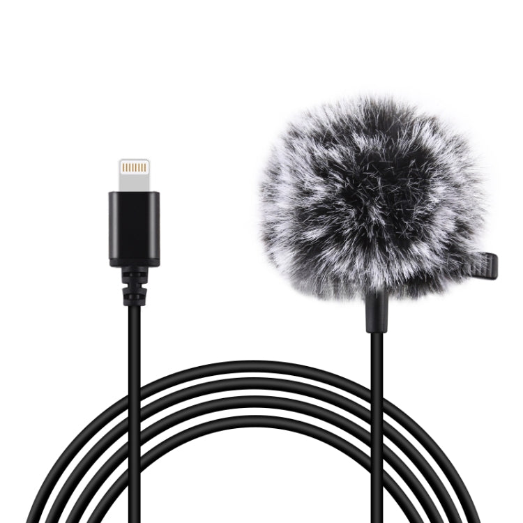 PULUZ 1.5m 8 Pin Jack Lavalier Wired Condenser Recording Microphone, 1.5m 8 Pin 1.5m 8 Pin