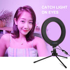 PULUZ 6.2 inch 16cm USB RGBW Dimmable LED Ring Vlogging Photography Video Lights with Cold Shoe Tripod Ball Head & Remote Control, 6.2 inch RGBW / Remote