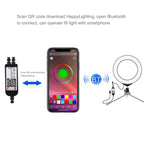 PULUZ 6.2 inch 16cm USB RGBW Dimmable LED Ring Vlogging Photography Video Lights with Cold Shoe Tripod Ball Head & Remote Control, 6.2 inch RGBW / Remote