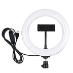 PULUZ 7.9 inch 20cm USB 3 Modes Dimmable Dual Color Temperature LED Curved Light Ring Vlogging Selfie Photography Video Lights with Phone Clamp, 7.9 inch
