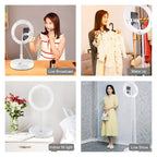 PULUZ 10.2 inch 26cm USB 3 Modes Dimmable Dual Color Temperature LED Curved Ring Vlogging Selfie Photography Video Lights with Bluetooth Remote Shutter & Folding Desktop Holder & Phone Clamp