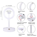 PULUZ 10.2 inch 26cm USB 3 Modes Dimmable Dual Color Temperature LED Curved Ring Vlogging Selfie Photography Video Lights with Bluetooth Remote Shutter & Folding Desktop Holder & Phone Clamp