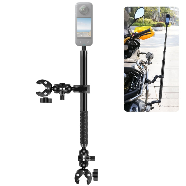 Motorcycle Dual-heads Crab & Single Heads Clamps Handlebar Fixed Mount 150cm Selfie Stick, Dual-heads Crab & Single Heads Clamps – Aluminum Alloy Dual-heads Crab & Single Heads Clamps