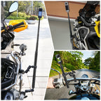 Motorcycle Dual-heads Crab & Single Heads Clamps Handlebar Fixed Mount 150cm Selfie Stick, Dual-heads Crab & Single Heads Clamps – Aluminum Alloy