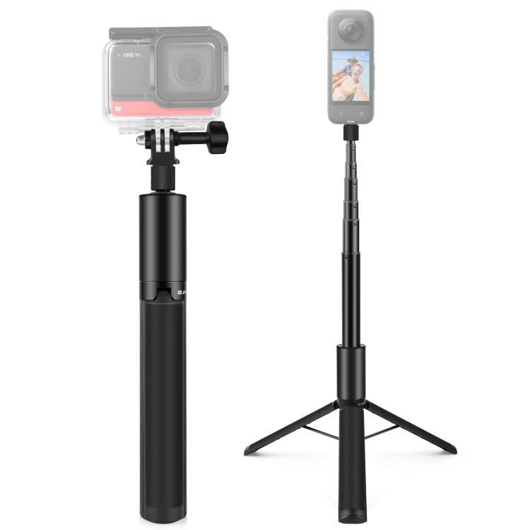 PULUZ 1.22m Retractable Invisible Selfie Stick with Tripod For Insta360 X4 / X3 Default Title