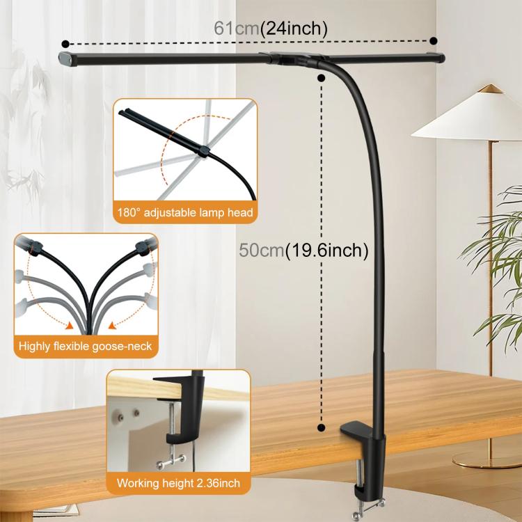 Gooseneck Tube LED Fill Light Double Head Clip Desk Lamp – Durable Build, Easy to Use