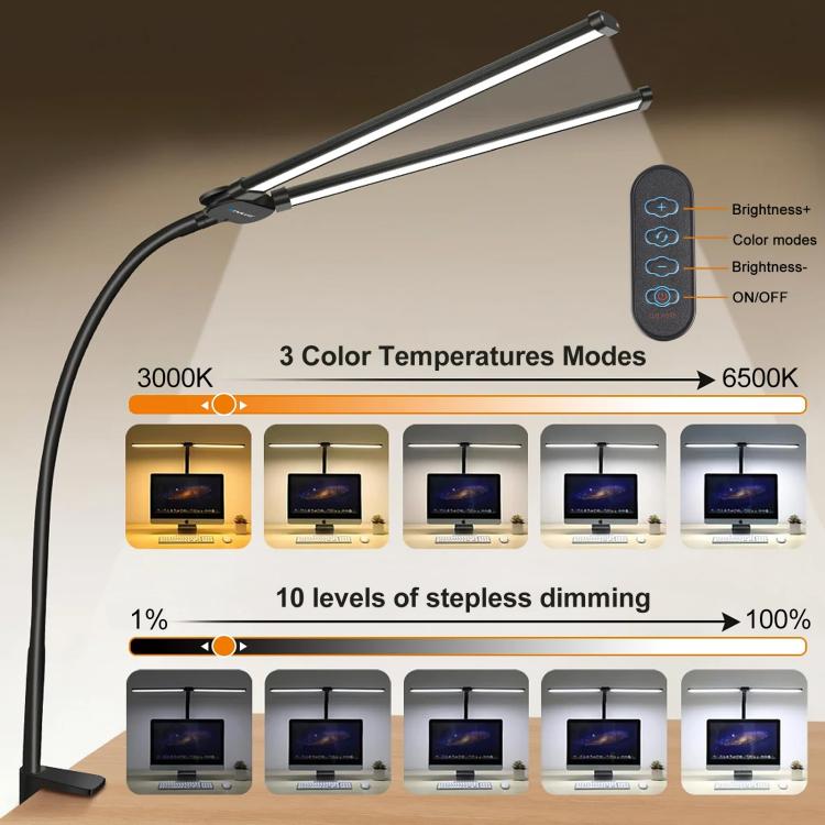 Gooseneck Tube LED Fill Light Double Head Clip Desk Lamp – Durable Build, Easy to Use