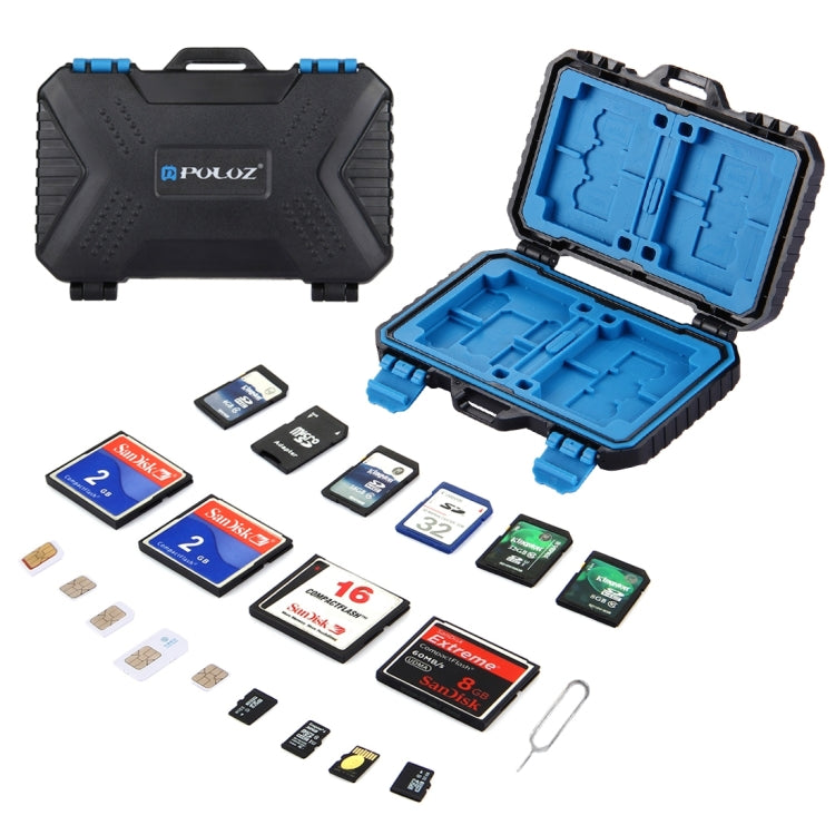 27 in 1 Memory Card Case for 4CF + 8SD + 9TF + 1Card PIN + 1Standard SIM + 2Micro-SIM + 2Nano-SIM, 27 in 1 – Durable Build, Easy to Use 27 in 1 PU5002