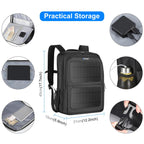 Solar Power Outdoor Portable Camera Dual Shoulders Backpack Laptop Bag, Solar Shoulders Backpack – Waterproof, Leather, TPU