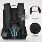 Solar Power Outdoor Portable Camera Dual Shoulders Backpack Laptop Bag, Solar Shoulders Backpack – Waterproof, Leather, TPU