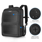 Solar Power Outdoor Portable Camera Dual Shoulders Backpack Laptop Bag, Solar Shoulders Backpack – Waterproof, Leather, TPU