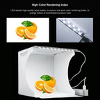 PULUZ 20cm Folding Portable 550LM Light Photo Lighting Studio Shooting Tent Box Kit with 6 Colors Backdrops (Black, White, Orange, Red, Green, Blue), Unfold Size: 24cm x 23cm x 23cm, 20cm Box, 20cm Box(US)