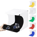 PULUZ 20cm Include 2 LED Panels Folding Portable 1100LM Light Photo Lighting Studio Shooting Tent Box Kit with 6 Colors Backdrops (Black, White, Yellow, Red, Green, Blue), Unfold Size: 24cm x 23cm x 23cm, 20cm(2 LED/RU), 20cm(2 LED) 20cm(2 LED RU) PU5022RU
