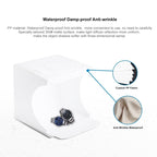 PULUZ 20cm Include 2 LED Panels Folding Portable 1100LM Light Photo Lighting Studio Shooting Tent Box Kit with 6 Colors Backdrops (Black, White, Yellow, Red, Green, Blue), Unfold Size: 24cm x 23cm x 23cm, 20cm(2 LED/RU), 20cm(2 LED)