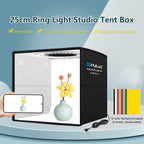 25cm Folding Portable Ring Light Photo Lighting Studio Shooting Tent Box with 12 Colors Backdrops, Size: 25cm x 25cm x 25cm, 25cm High CRI Box – Durable Build, Easy to Use