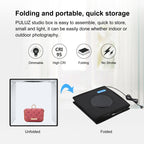 25cm Folding Portable Ring Light Photo Lighting Studio Shooting Tent Box with 12 Colors Backdrops, Size: 25cm x 25cm x 25cm, 25cm High CRI Box – Durable Build, Easy to Use