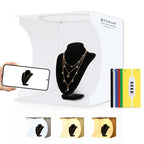 PULUZ 30cm Folding Portable Ring Light Board Photo Lighting Studio Shooting Tent Box Kit with 6 Colors Backdrops (Black, White, Yellow, Red, Green, Blue), Unfold Size: 31cm x 31cm x 32cm, 30cm Box 30cm Box White