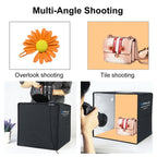 PULUZ 30cm Folding Ring Light Photo Lighting Studio Shooting Tent Box Kit with 6 Colors Black / White / Orange / Red / Green / Blue Backdrops, 30cm Box Black