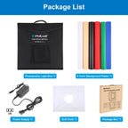 PULUZ 40cm Folding Portable White Light Dimmable Photo Lighting Studio Shooting Tent Box Kit with 6 Colors (Black, Orange, White, Red, Green, Blue) Backdrops, 40cm Box(US), 40cm Box(UK), 40cm Box(EU), 40cm Box(AU)