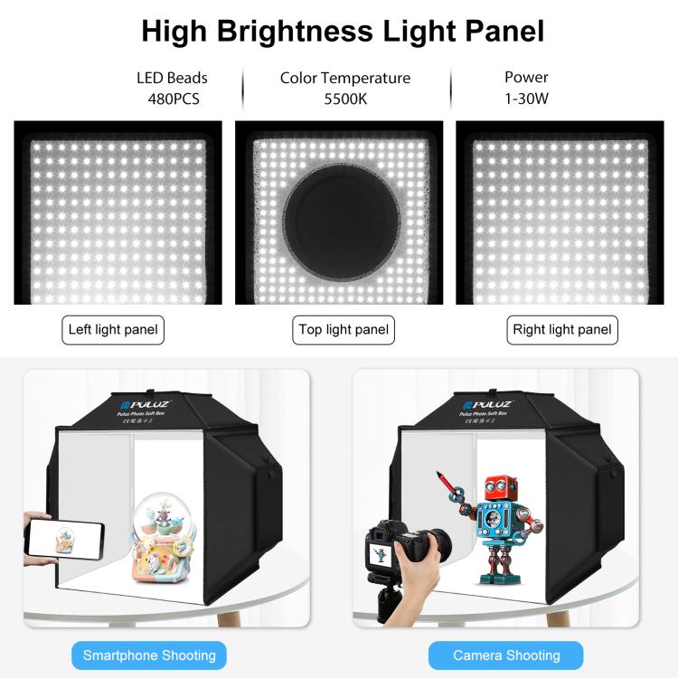 40cm Folding 72W 5500K Studio Shooting Tent Soft Box Photography Lighting Kit with 4 Colors (Black, Orange, White, Green) Backdrops, 40cm Folding 72W(AU Plug), 40cm Folding 72W(EU Plug), 40cm Folding 72W(UK Plug), 40cm Folding 72W(US Plug) –...