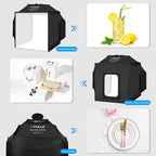 40cm Folding 72W 5500K Studio Shooting Tent Soft Box Photography Lighting Kit with 4 Colors (Black, Orange, White, Green) Backdrops, 40cm Folding 72W(AU Plug), 40cm Folding 72W(EU Plug), 40cm Folding 72W(UK Plug), 40cm Folding 72W(US Plug) –...