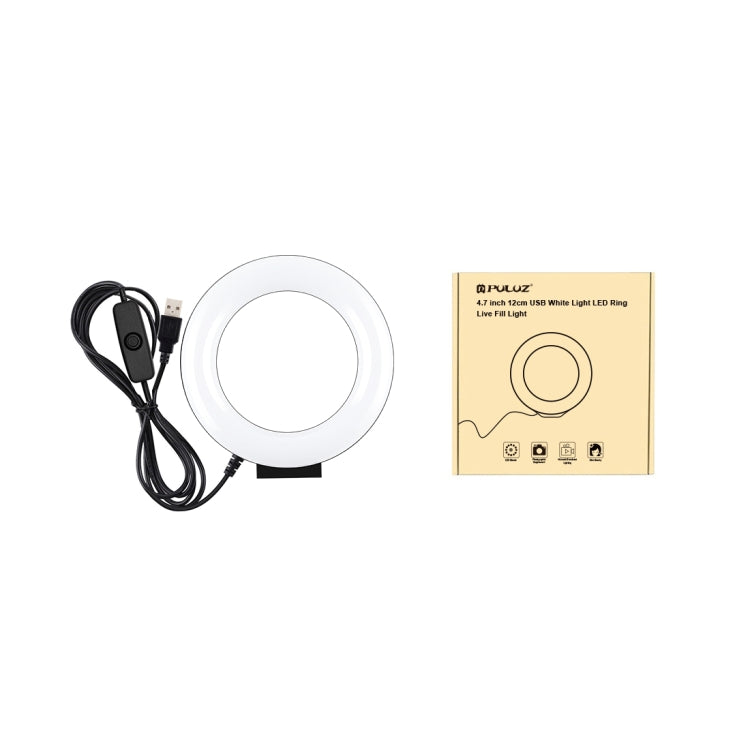 4.7 inch 12cm Curved Surface USB White Light LED Ring Selfie Beauty Vlogging Photography Video Lights, 4.7 inch – Durable Build, Easy to Use