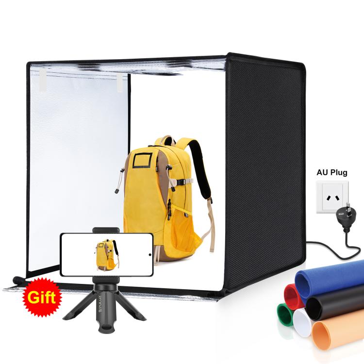 Photo Studio Light Box Portable 60 x 60 x 60 cm Light Tent LED 5500K White Light Dimmable Mini 36W Photography Studio Tent Kit with 6 Removable Backdrops (Black Orange White Green Blue Red), 60cm Box(US), 60cm Box(UK), 60cm Box(EU), 60cm Box(AU) – TPU 60cm Box(AU) AU Plug