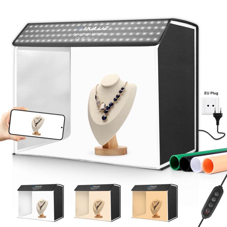 Photo Studio Light Box Portable 60 x 40cm Cuboid Photography Studio Tent Kit with 6 Color Backdrops, 60 x 40cm (UK), 60 x 40cm (EU), 60 x 40cm (AU), 60 x 40cm (US) – TPU 60 x 40cm (EU) EU Plug