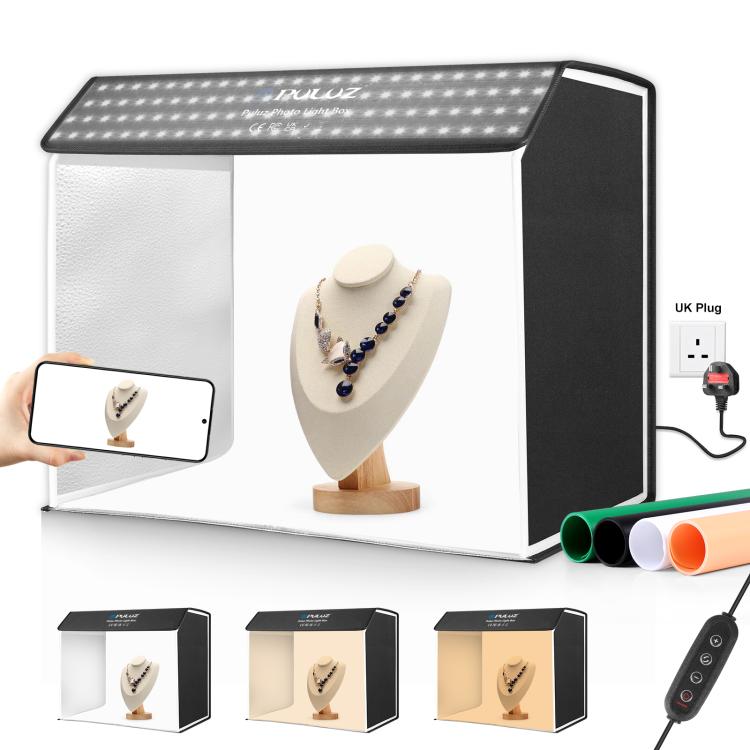 PULUZ Photo Studio Light Box Portable 60 x 40cm Cuboid Photography Studio Tent Kit with 6 Color Backdrops, 60 x 40cm (UK), 60 x 40cm (EU), 60 x 40cm (AU), 60 x 40cm (US) 60 x 40cm (UK) UK Plug