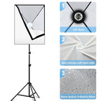 PULUZ 50x70cm Studio Softbox + 2m Tripod Mount + Single 220V E27 30W 5700K White Light LED Bulb Photography Kit, Single Bulb EU Plug, Single Bulb US Plug