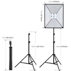 PULUZ 50x70cm Studio Softbox + 2m Tripod Mount + 4 x 220V E27 20W 5700K White Light LED Light Bulb Photography Lighting Kit, 4 x Bulb EU Plug, 4 x Bulb US Plug