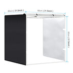 PULUZ 80cm Folding Portable 72W White Light Photo Lighting Studio Shooting Tent Box Kit with 3 Colors Black / White / Orange Backdrops, 80cm Box(US), 80cm Box(EU), 80cm Box(AU), 80cm Box(UK)