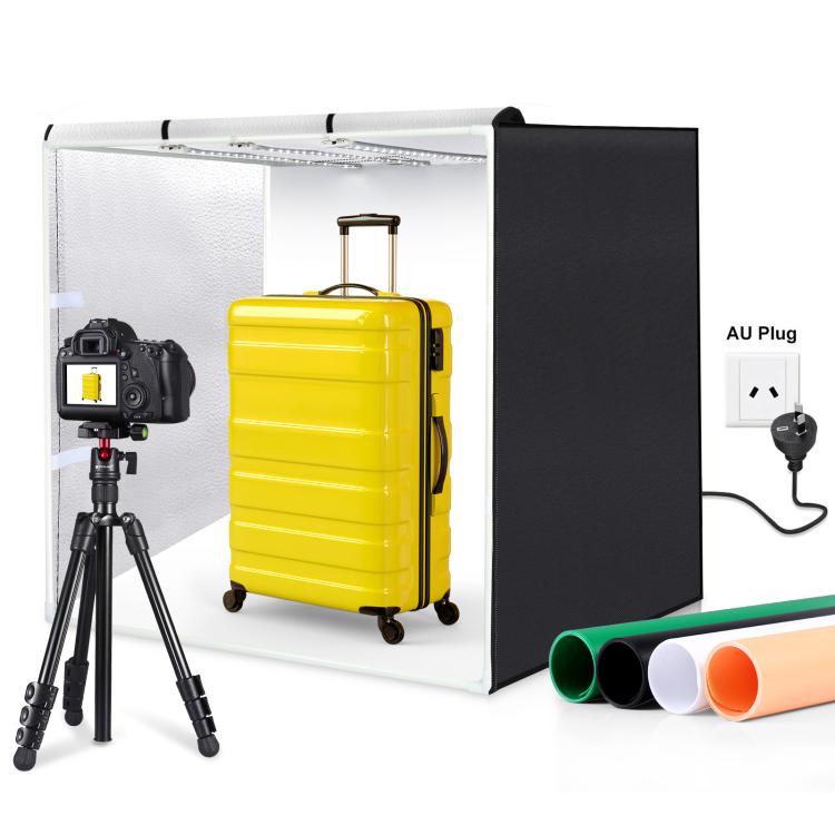 PULUZ 80cm Folding Portable 90W 14000LM High CRI White Light Photo Lighting Studio Shooting Tent Box Kit with 3 Colors Black, White, Orange Backdrops AU Plug