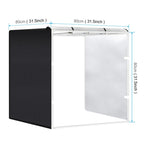 PULUZ 80cm Folding Portable 90W 14000LM High CRI White Light Photo Lighting Studio Shooting Tent Box Kit with 3 Colors Black, White, Orange Backdrops