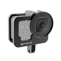 PULUZ for GoPro HERO13 Black /12 Black /11 Black /10 Black /9 Black Thicken Housing Shell CNC Aluminum Alloy Protective Cage with Insurance Frame & 52mm UV Lens, For GoPro HERO9 Black Thicken For GoPro HERO9 Black Thicken