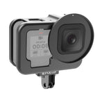 For GoPro HERO13 Black /12 Black /11 Black /10 Black /9 Black PULUZ Thin Housing Shell CNC Aluminum Alloy Protective Cage with Insurance Frame & 52mm UV Lens, For GoPro HERO9 Black Thin For GoPro HERO9 Black Thin