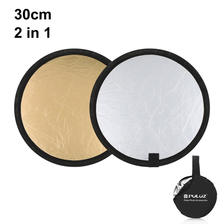 PULUZ 30cm 2 in 1 Silver / Gold Folding Photo Studio Reflector Board, 30cm Reflector 30cm Reflector