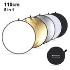 PULUZ 110cm 5 in 1 (Silver / Translucent / Gold / White / Black) Folding Photo Studio Reflector Board, 110cm Reflector 110cm Reflector PU5110