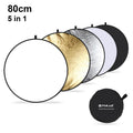 PULUZ 80cm 5 in 1 (Silver / Translucent / Gold / White / Black) Folding Photo Studio Reflector Board, 80cm Reflector 80cm Reflector