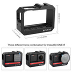 Aluminum alloy Frame Mount Protective Case Cage with Cold Shoe Base Slot & Tripod Base Adapter for Insta360 One R – Aluminum Alloy, For Insta 360 One R Frame Cage(B), For Insta 360 One R Frame Cage(R)