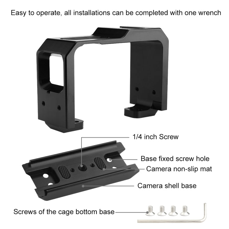 Aluminum alloy Frame Mount Protective Case Cage with Cold Shoe Base Slot & Tripod Base Adapter for Insta360 One R – Aluminum Alloy, For Insta 360 One R Frame Cage(B), For Insta 360 One R Frame Cage(R)
