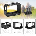 Aluminum alloy Frame Mount Protective Case Cage with Cold Shoe Base Slot & Tripod Base Adapter for Insta360 One R – Aluminum Alloy, For Insta 360 One R Frame Cage(B), For Insta 360 One R Frame Cage(R)